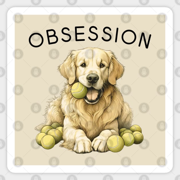 OBSESSION  - Golden Retriever Sticker by ZogDog Pro